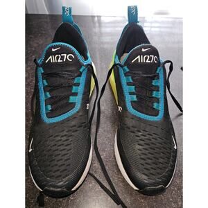 Nike Air Max 270 GS Size 5Y Black/White Bright Spruce Athletic Shoes Sneakers
